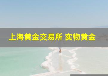 上海黄金交易所 实物黄金